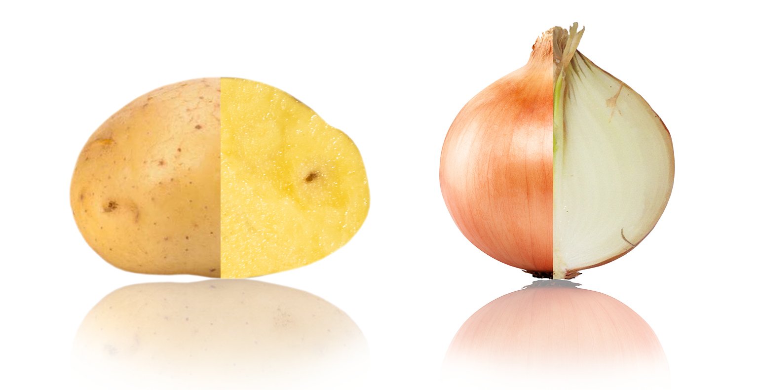 Internal defects in Onions and Potatoes, detected by Ellips True-AI