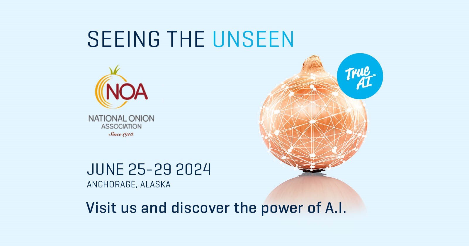 Discover the power of AI to detect challenging onion defects at NOA Convention 2024